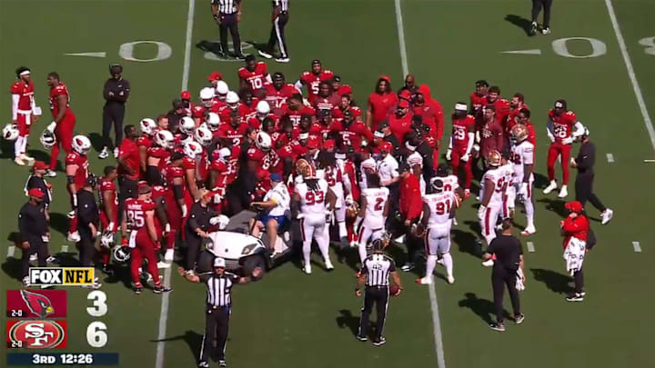 Conner was carted off the field early in the third quarter.