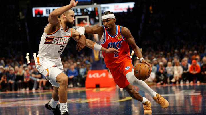 Gilgeous-Alexander scored 28 points on Wednesday night to lead Oklahoma City to the NBA Cup semifinals. Gilgeous-Alexander scored 28 points on Wednesday night to lead Oklahoma City to the NBA Cup semifinals.