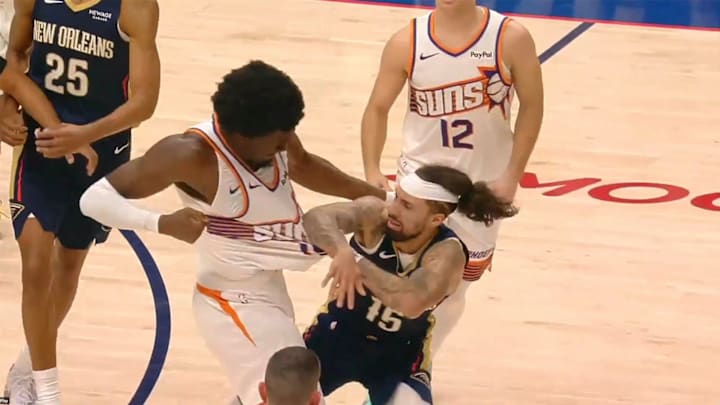 Jose Alvarado made his presence known against the Suns on Saturday.