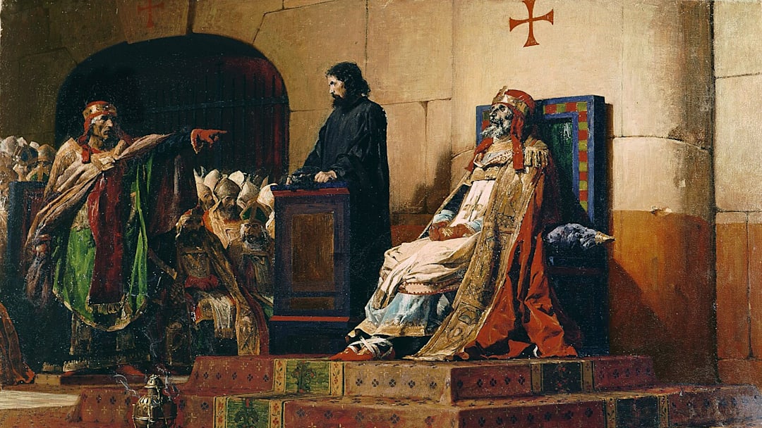 The posthumous trial of Pope Formosus. The posthumous trial of Pope Formosus.