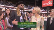 Jayson Werth joins the FOX Sports broadcast after his horse Dornoch won the 2024 Belmont Stakes.