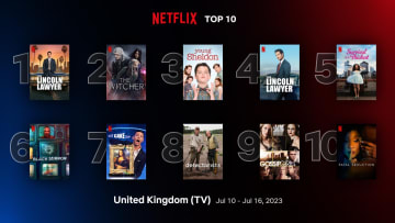 The top 10 TV Series in the U.K. on Netflix for the week of July 10 through July 16.