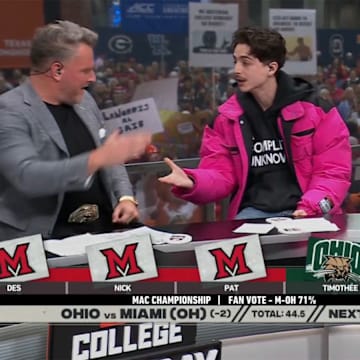 Chalamet made the most of his time as the celebrity guest picker on Saturday's episode of "College GameDay."