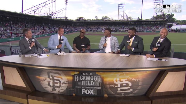 Barry Bonds joins the Fox Sports pregame show ahead of a matchup between the Giants and Cardinals at Rickwood Field.