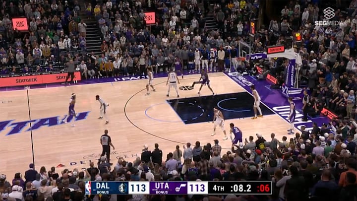 The Jazz finished off the Mavericks 115–113 on Thursday night thanks to John Collins's dunk with six seconds left.