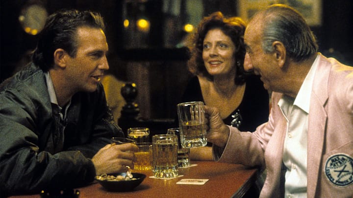 Kevin Costner (left) and Susan Sarandon’s "Bull Durham" characters have been reimagined for the stage.