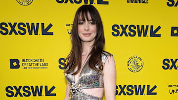 Anne Hathaway attends the premiere of \"WeCrashed\" during the SXSW Film Festival at the Paramount Theatre.