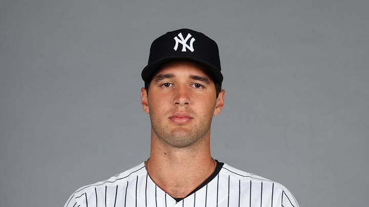 Mar 16, 2026; Tampa, FL, USA; New York Yankees player Spencer Jones pose for a portrait during media day at George M. Steinbrenner Field. Mandatory Credit: New York Yankees via Imagn Images