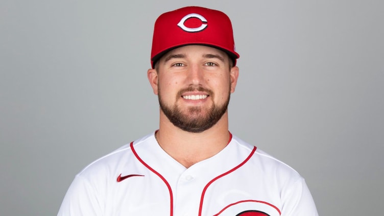 Cincinnati Reds Graham Ashcraft (95) poses during media day.