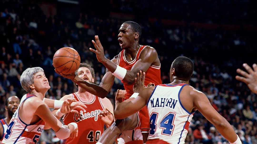 Michael Jordan (23), de los Chicago Bulls, ante los Washington Bullets.