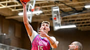 Team Tri-Star and Michigan State's Carson Cooper scores against Team SPS during the Moneyball Pro-Am on Thursday, June 26, 2025, at Holt High School.