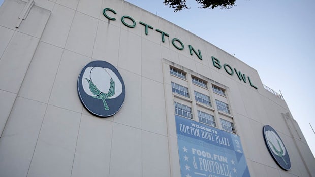 The Cotton Bowl Stadium.