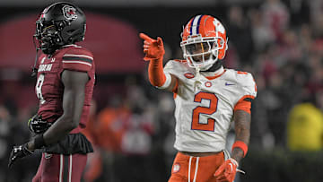 Nov 25, 2023; Columbia, South Carolina, USA; Clemson Tigers cornerback Nate Wiggins (2).