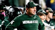 Michigan State's head coach Jonathan Smith looks on during the second quarter in the game against Michigan on Saturday, Oct. 25, 2025, at Spartan Stadium in East Lansing.