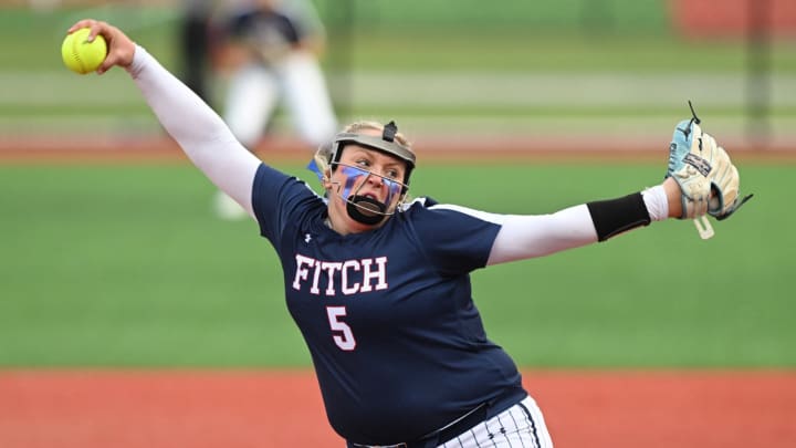 Sydnie Watts of Austintown-Fitch delivers a pitch against Watkins Memorial in the 2024 OHSAA Division I state championship game. 