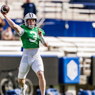 BYU quarterback McCae Hillstead during Spring practice