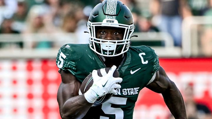 Michigan State's Nathan Carter runs for a touchdown against Prairie View A&M during the second quarter on Saturday, Sept. 14, 2024, at Spartan Stadium in East Lansing.