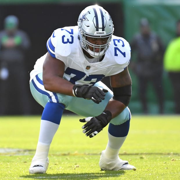 Dallas Cowboys offensive tackle Tyler Smith against the Philadelphia Eagles at Lincoln Financial Field.