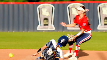 North DeSoto (red jerseys) softball vs. D'Arbonne Woods Charter 