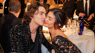 Timothée Chalamet and Kylie Jenner at the 81st Golden Globe Awards