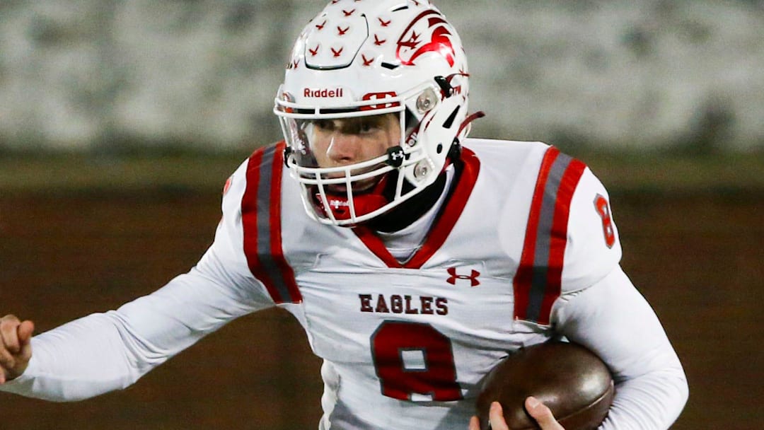 Nixa quarterback Adam McKnight will look to help guide his No. 2 Eagles to their first state championship in program history against Lee's Summit Saturday night at Spratt Memorial Stadium in St. Joseph.