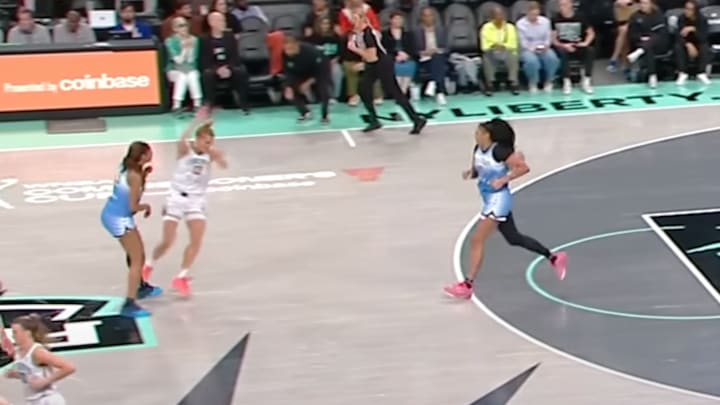 Angel Reese set a pick on Leonie Fiebich that was called a flagrant foul. Angel Reese set a pick on Leonie Fiebich that was called a flagrant foul.