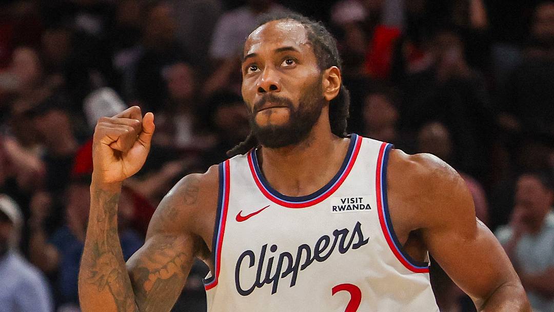 Feb 11, 2026; Houston, Texas, USA; Los Angeles Clippers forward Kawhi Leonard (2) reacts to his winning basket against the Houston Rockets in the fourth quarter at Toyota Center. Mandatory Credit: Thomas Shea-Imagn Images
