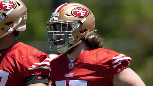 San Francisco 49ers offensive lineman Connor Colby (75)