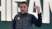 Michigan State defensive coordinator Joe Rossi speaks to the media on Nov. 12, 2025, about an upcoming game against Penn State.