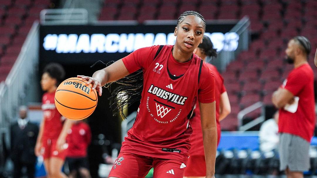 Louisville Cardinals guard Tajianna Roberts (22) during practice before the 2026 NCAA Women's March Madness basketball tournament at the KFC Yum Center In Louisville, Kentucky. March 20, 2026. Louisville Cardinals guard Tajianna Roberts (22) during practice before the 2026 NCAA Women's March Madness basketball tournament at the KFC Yum Center In Louisville, Kentucky. March 20, 2026.
