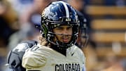 Apr 19, 2025; Boulder, CO, USA; Colorado Buffaloes quarterback Julian Lewis (10) during the spring game at Folsom Field. Mandatory Credit: Isaiah J. Downing-Imagn Images