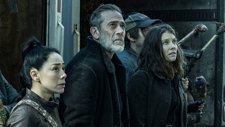 Aimee Garcia as Renata, Jeffrey Dean Morgan as Negan, Lauren Cohan as Maggie in The Walking Dead: Dead City Season 3 Episode 5