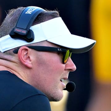 Sep 6, 2025; Los Angeles, California, USA; USC Trojans head coach Lincoln Riley looks on during the second half at United Airlines Field at the Los Angeles Memorial Coliseum. Mandatory Credit: Jayne Kamin-Oncea-Imagn Images