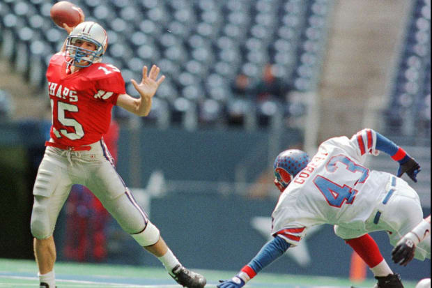 Westlake's QB Drew Brees escapes the shoe tackle of Abilene Cooper's Eric Gobert during a 55-15 win on Dec. 21, 1996.