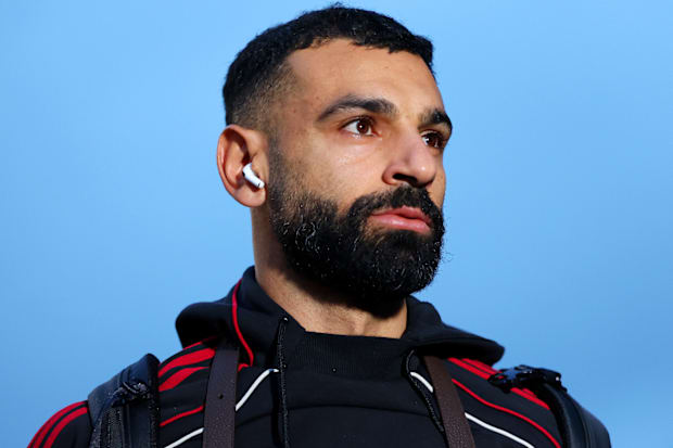 Mohamed Salah before a Liverpool game.