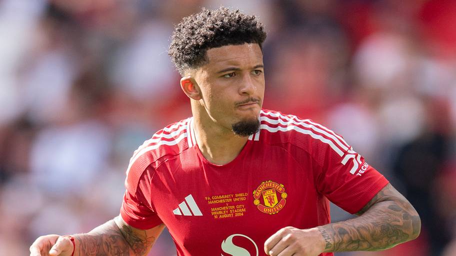 Jadon Sancho in action for Man Utd.