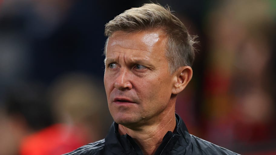 Jesse Marsch looking to the side.