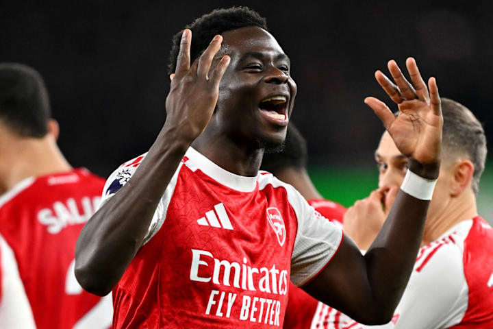 Bukayo Saka shouting.