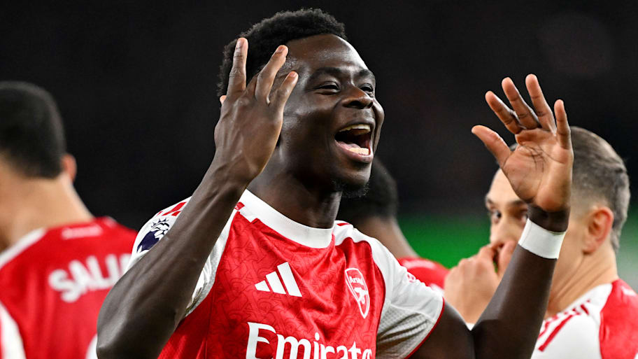 Bukayo Saka shouting.