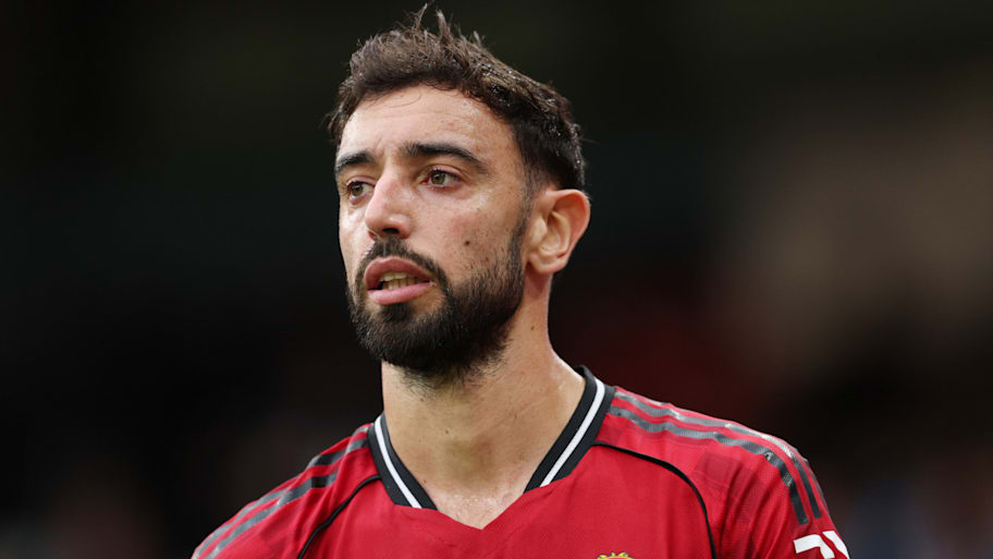 Bruno Fernandes looking upset.