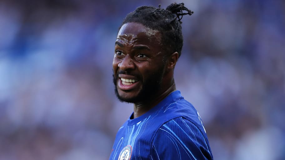 Raheem Sterling looking exasperated.