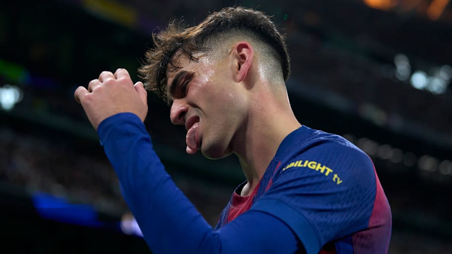 Pedri looking upset.