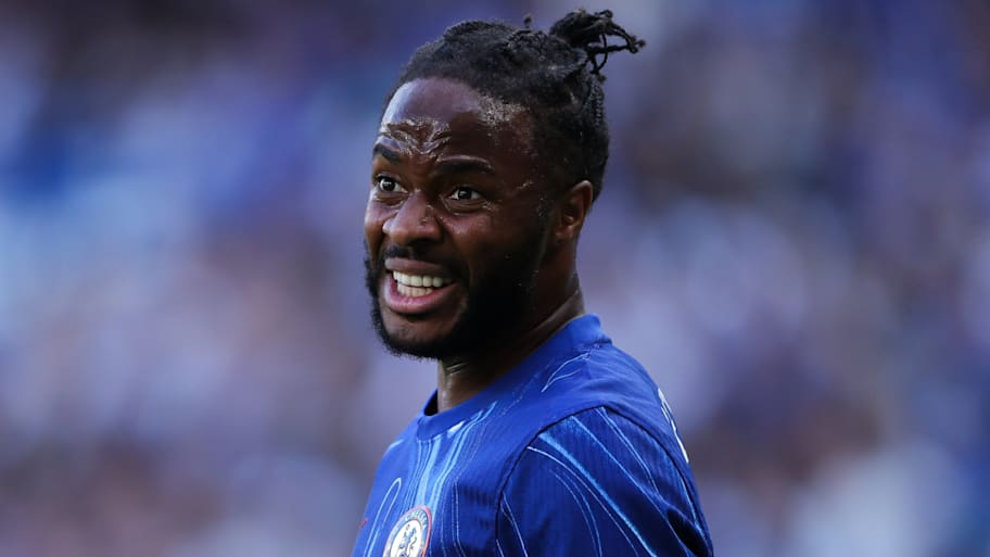 Raheem Sterling looking exasperated.