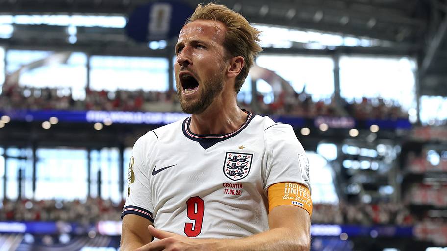 Harry Kane celebrating.