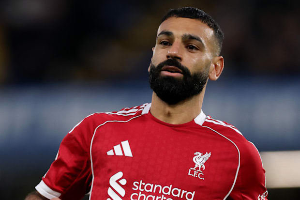 Mohamed Salah looking sheepish.