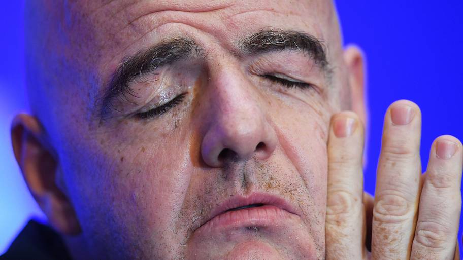 Gianni Infantino looking sad.
