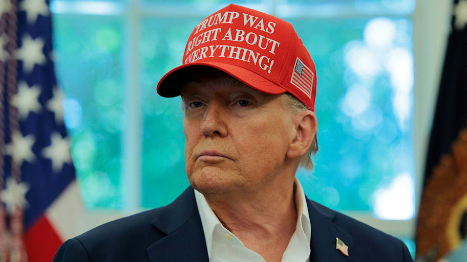 Donald Trump looking stern.