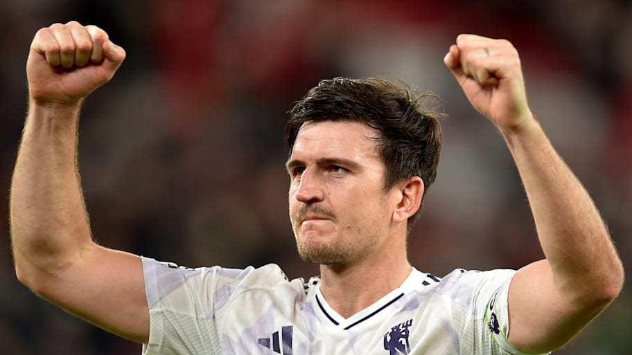 Harry Maguire celebrating.