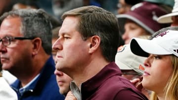 Mar 24, 2024; Memphis, TN, USA; Texas A&M Aggies athletic director Trev Alberts looks on in the first half against the Houston Cougars in the second round of the 2024 NCAA Tournament at FedExForum. Mandatory Credit: John David Mercer-USA TODAY Sports