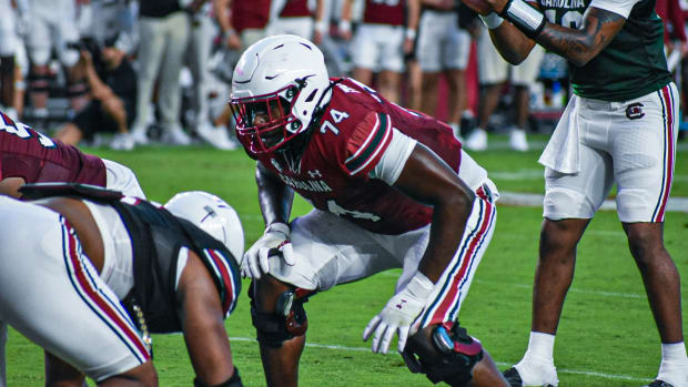 Gamecock lineman Josiah Thompson during the Gamecock spring game on April 20th, 2024.